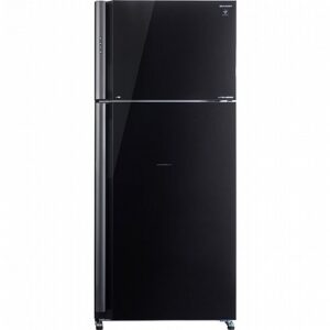 מקרר 2 דלתות מקפיא עליון SHARP דגם SJ-GPRN75D-BK זכוכית שחורה